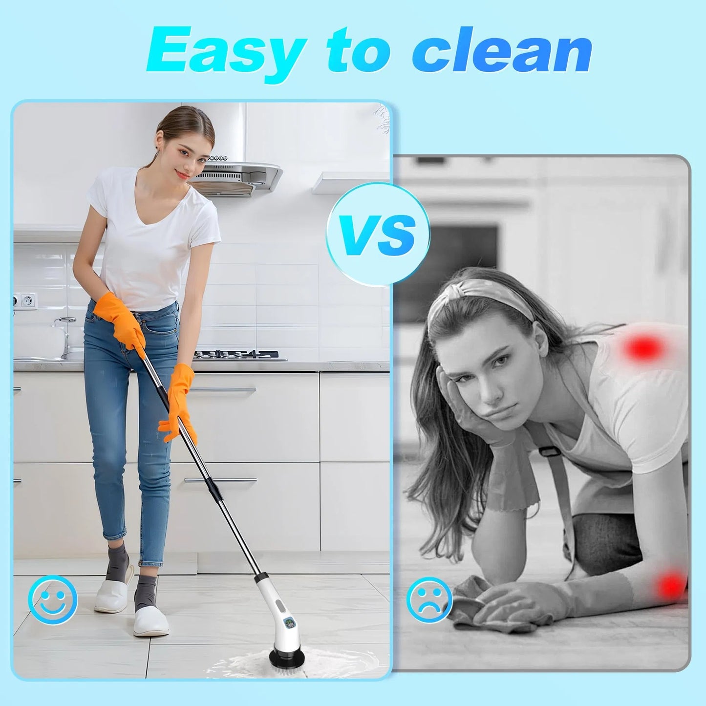 Cordless Electric Spin Scrubber 7-in-1 Bathroom Cleaning Brush