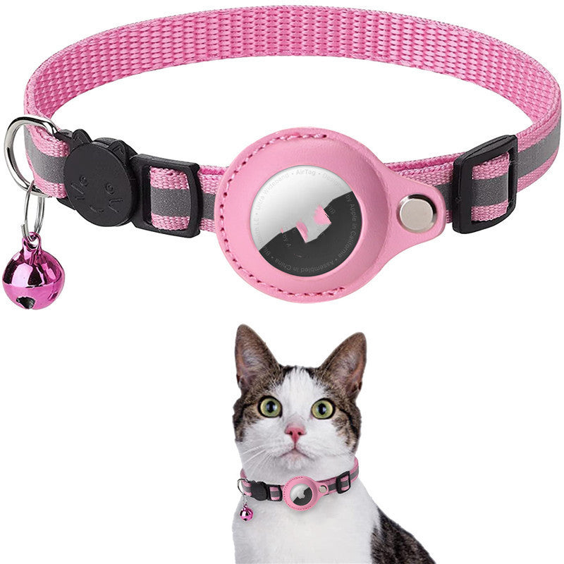 Reflective Waterproof Airtag Collar With Holder For Dogs And Cats