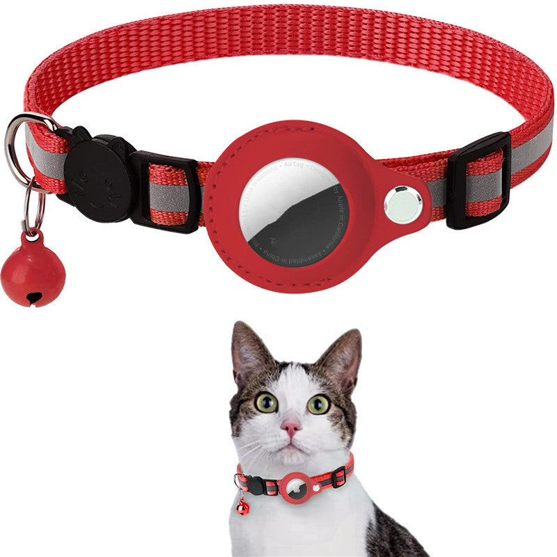 Reflective Waterproof Airtag Collar With Holder For Dogs And Cats