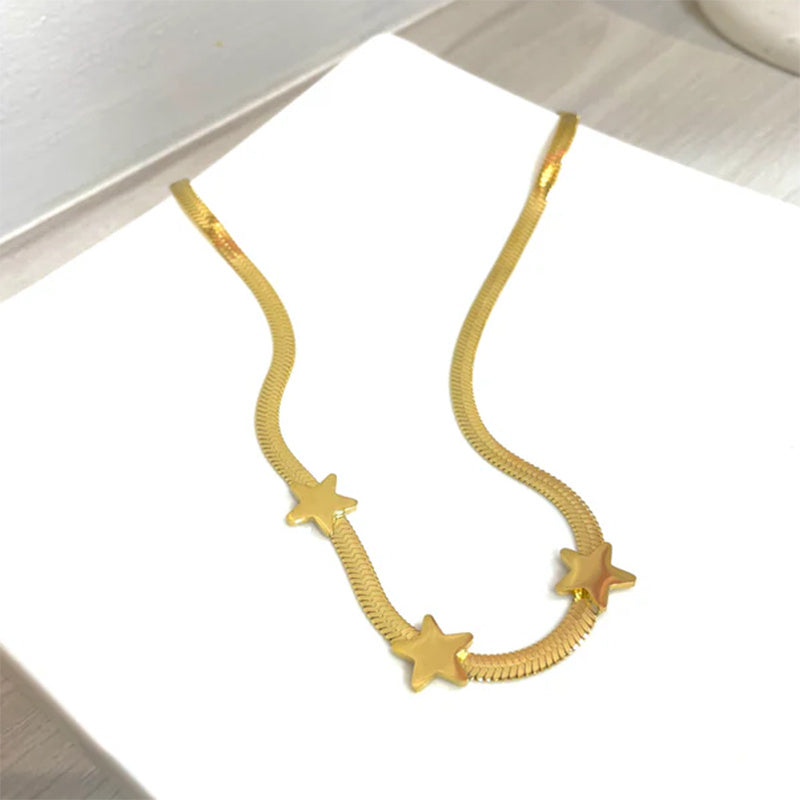Gothic Blade Snake Chain Star Choker Necklace For Women