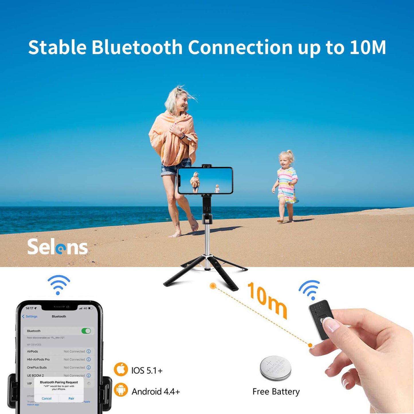Selfie Stick Bluetooth Remote Phone Holder Tripod Stand For Universal