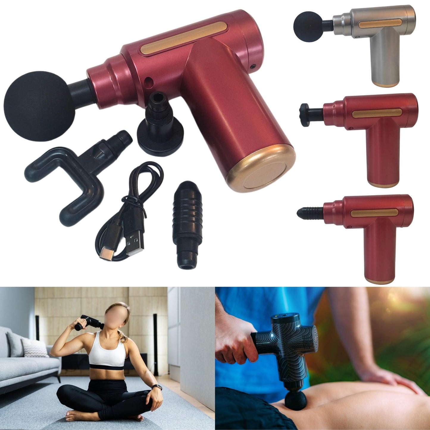 Mini Massage Gun for Muscle Deep Tissue Percussion Portable Handheld Full Body Relief Quiet USB Rechargeable - Fabulous Corner