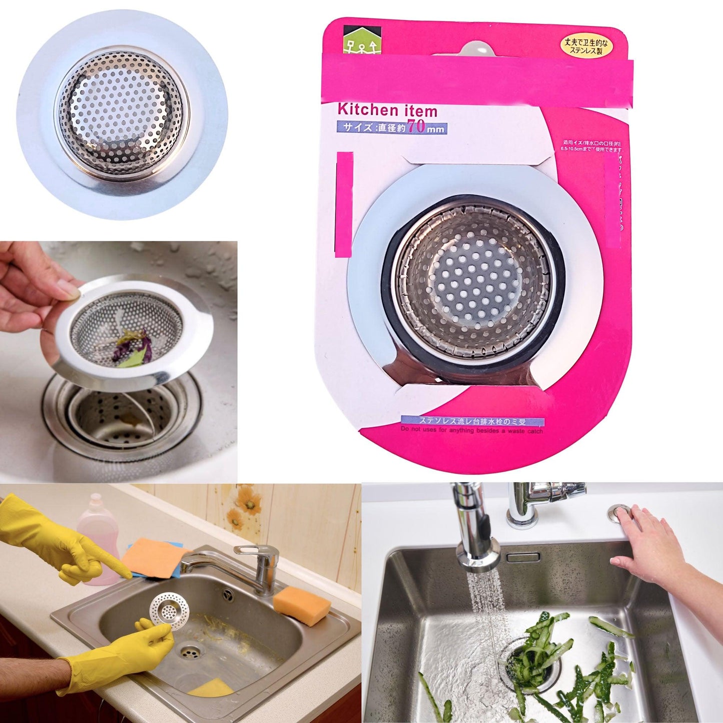 Durable Stainless Steel Kitchen Sink Strainers | Fine Mesh Sieve, Slop Filter Trap & Hair Catcher for Shower - Fabulous Corner