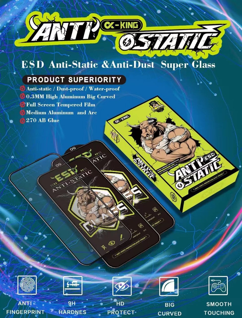 Premium ESD Anti-Static Tempered Glass Screen Protector  – 9H Hardness, Bubble-Free Installation UK Stock - Fast Delivery]