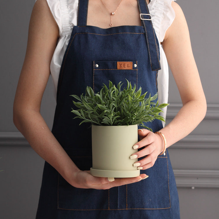 Nordic Colorful Ceramic Succulent Planter Flowerpot With Tray Hole