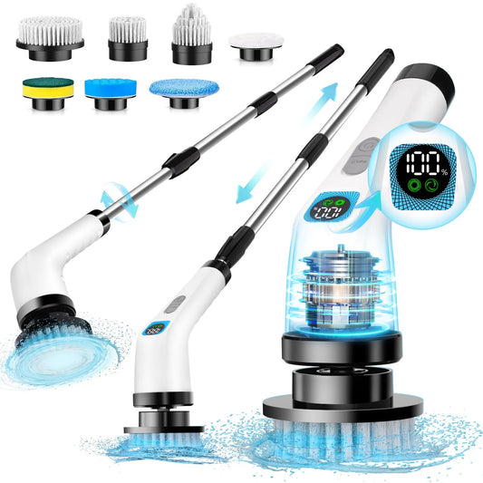 Cordless Electric Spin Scrubber 7-in-1 Bathroom Cleaning Brush