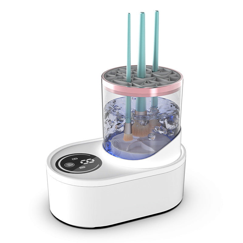 Electric Rechargeable Makeup Brush Cleaner Automatic Cleaning Tool With Stand