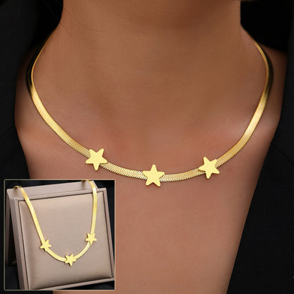 Gothic Blade Snake Chain Star Choker Necklace For Women