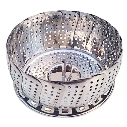 Stainless Steel Extendable Food Steamer Basket with Collapsible Handle & Anti-Hot Design Stainless Steel Food Steamer Extendable Basket Folding Collapsible Handle Anti-Hot - Fabulous Corner