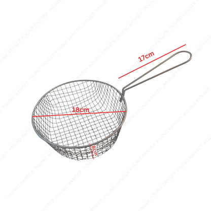 7” & 8.2” Chip Pan Replacement Wire Fryer Basket - Frying Pan Strainer & Oil Drainer for Fries Buckets - Fabulous Corner