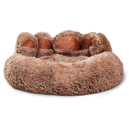 Cute Bear Paw Dog Cat Bed Plush Cozy Pet Furniture