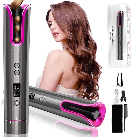 Cordless Automatic Ceramic Hair Curler USB Wireless Curling Wand