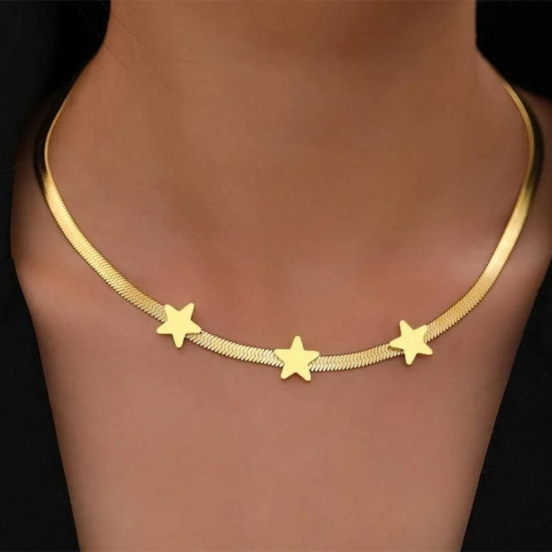 Gothic Blade Snake Chain Star Choker Necklace For Women