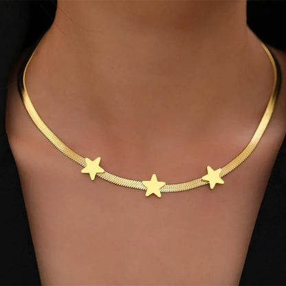 Gothic Blade Snake Chain Star Choker Necklace For Women