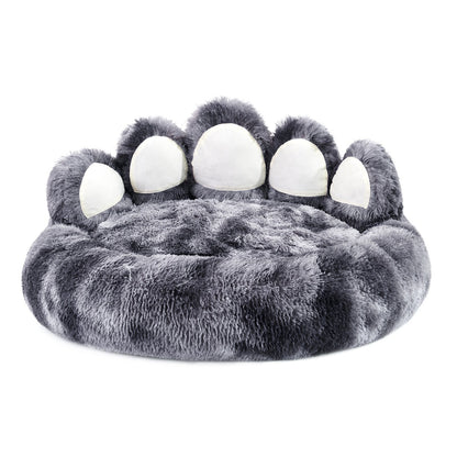 Cute Bear Paw Dog Cat Bed Plush Cozy Pet Furniture