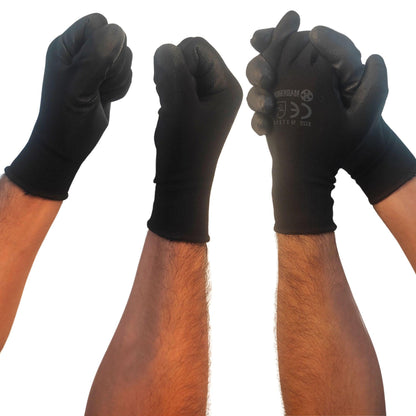 PU Nitrile Coated Industrial Safety Gripper Gloves for Construction Builders Road - Cleaning - Fabulous Corner