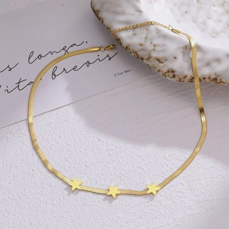 Gothic Blade Snake Chain Star Choker Necklace For Women