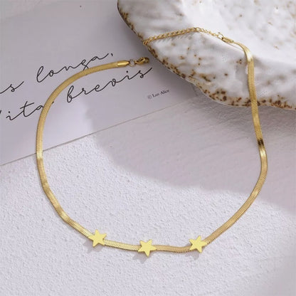 Gothic Blade Snake Chain Star Choker Necklace For Women