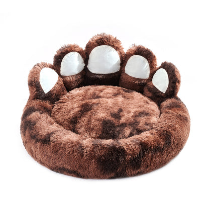 Cute Bear Paw Dog Cat Bed Plush Cozy Pet Furniture