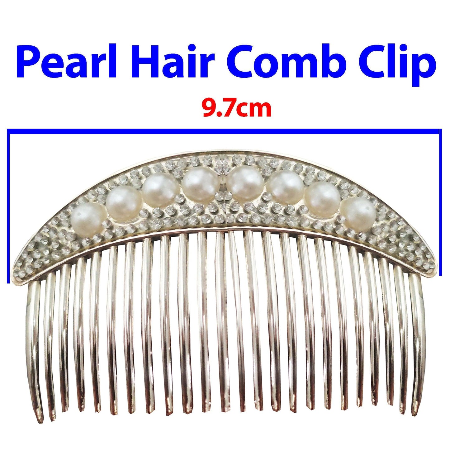 Wedding Pearl Hair Comb Rhinestone Bridal Party Diamante Hair Accessories Pin Slide - Fabulous Corner