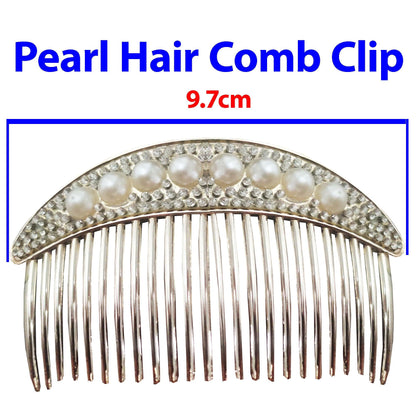 Wedding Pearl Hair Comb Rhinestone Bridal Party Diamante Hair Accessories Pin Slide - Fabulous Corner