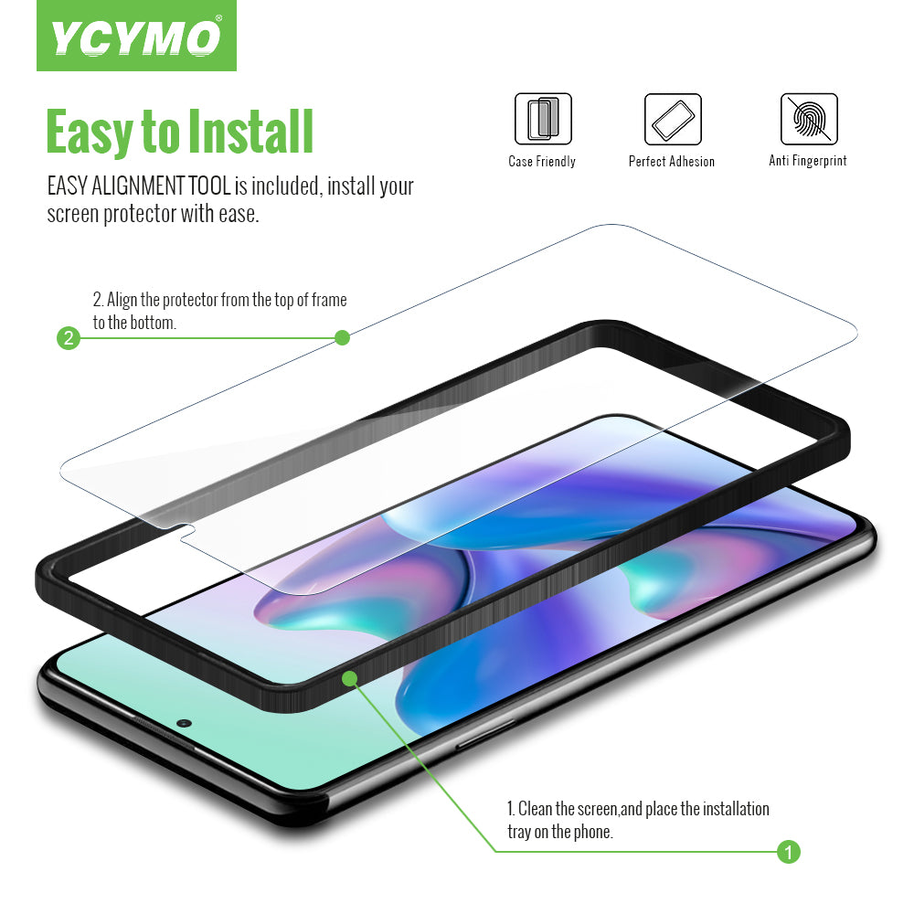 Fingerprint Tempered Glass Screen Protector - Hydrophobic Oleophobic Coating & Rounded Edges