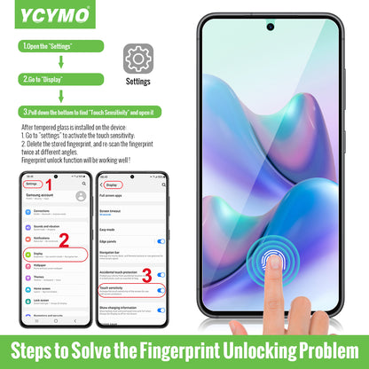 Fingerprint Tempered Glass Screen Protector - Hydrophobic Oleophobic Coating & Rounded Edges