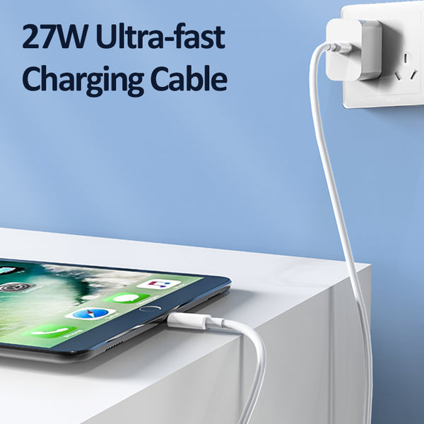 White iPhone Charging Cable – MFi Certified USB-C to Lightning Fast Charger