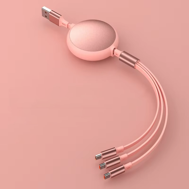 Universal 3 in 1 Retractable Data Cable – All-in-One Fast Charging Lead for iPhone & Android