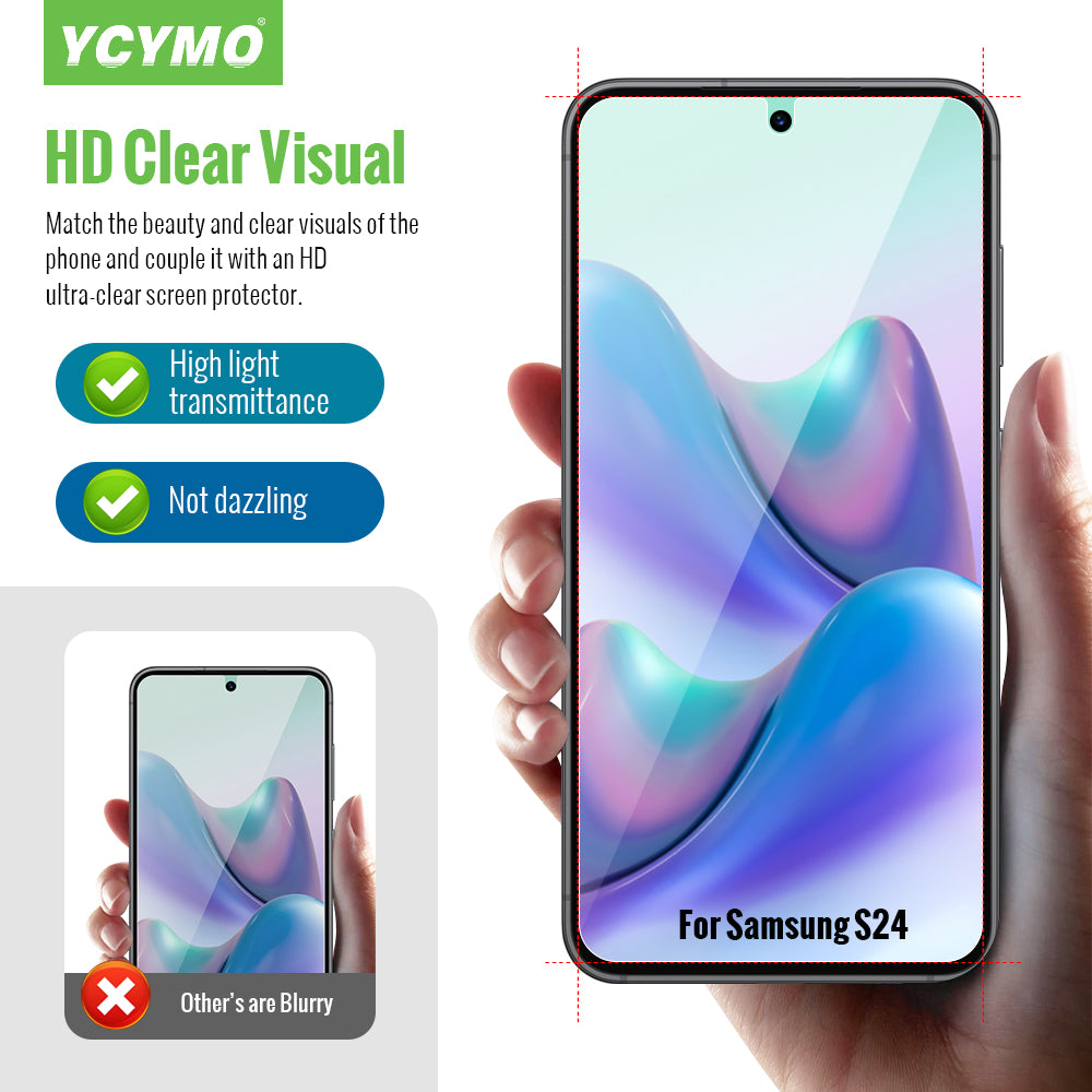 Fingerprint Tempered Glass Screen Protector - Hydrophobic Oleophobic Coating & Rounded Edges
