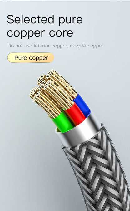 Luxury Gold 60W USB C to USB C Cable – Fast Charging Braided Lead for iPhone & Android