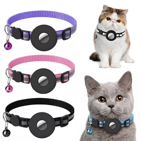 Reflective Waterproof Airtag Collar With Holder For Dogs And Cats