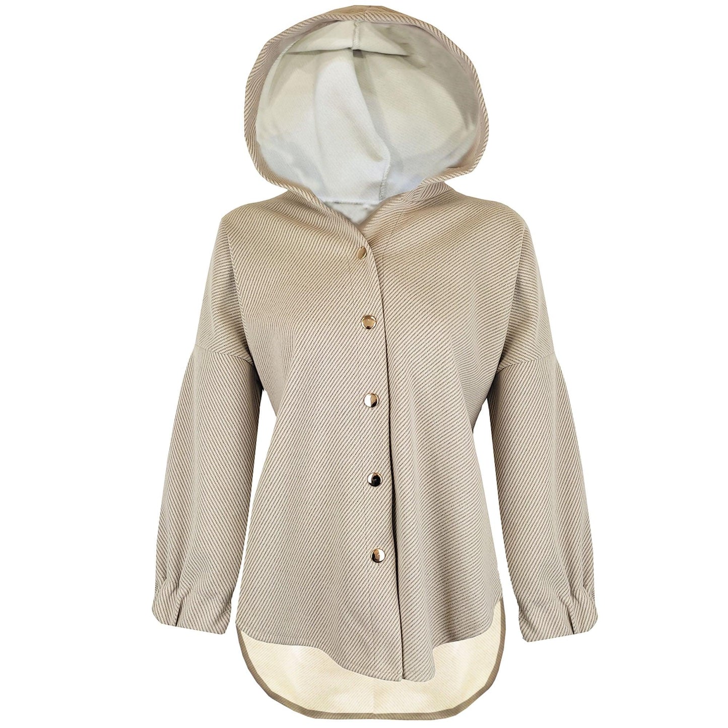 New Womens Ladies High Low Front Button Hi Lo Hooded Hoody Long Cardi Jumper Top - Fabulous Corner