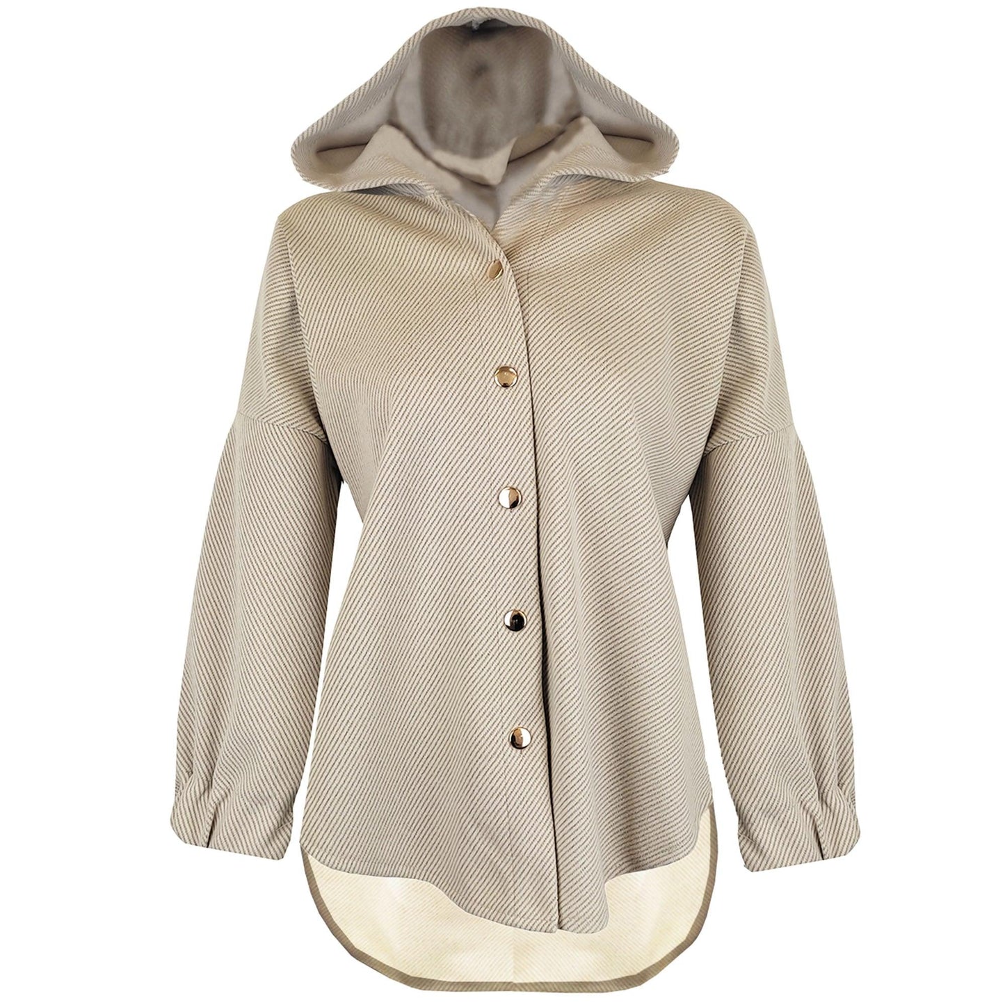 New Womens Ladies High Low Front Button Hi Lo Hooded Hoody Long Cardi Jumper Top - Fabulous Corner