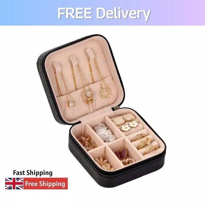 Womens Ladies Girls Small Jewelry Box Travel Organizer Storage For Rings Necklace Chains Earrings Gift Box Xmas Christmas Present - Fabulous Corner