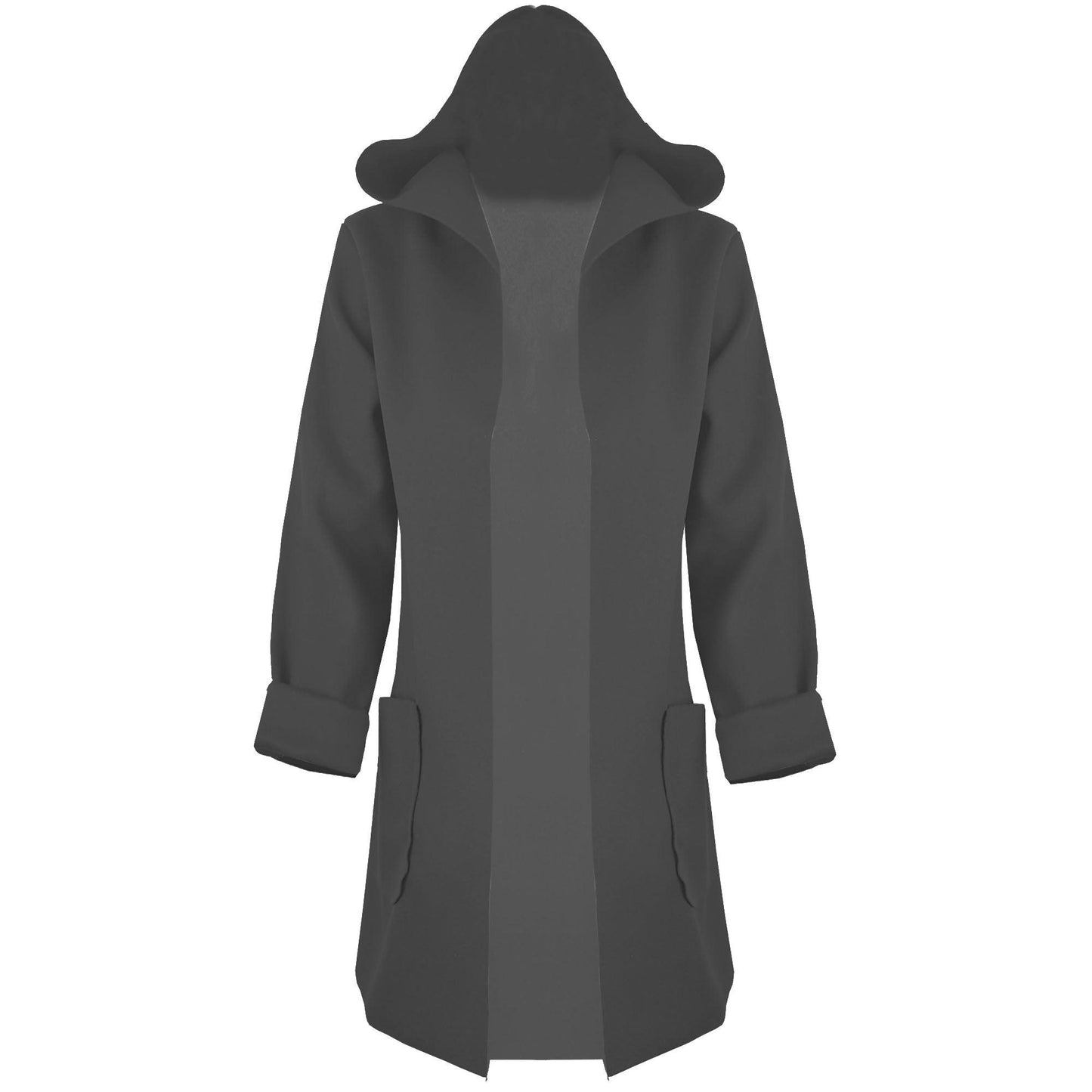 Womens Ladies Hooded Long Sleeves Hoodie Front Open Drape Coat Casual Jacket Top - Fabulous Corner