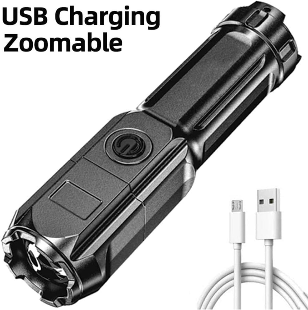 Premium UV Flashlight Torch Pocket Size Telescopic Zoom USB Rechargeable UK