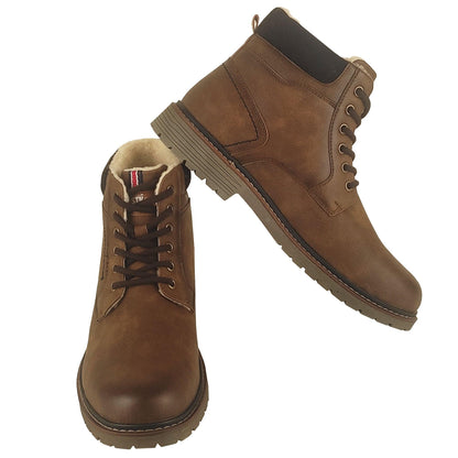 Mens Boots Beckett Tan Adults Ankle Length Lace Up Bronco Wateproof Lined Shoes - Fabulous Corner