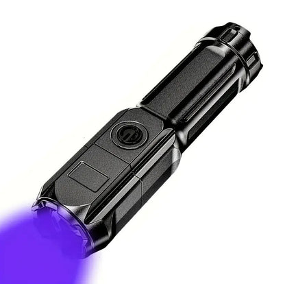 Premium UV Flashlight Torch Pocket Size Telescopic Zoom USB Rechargeable UK