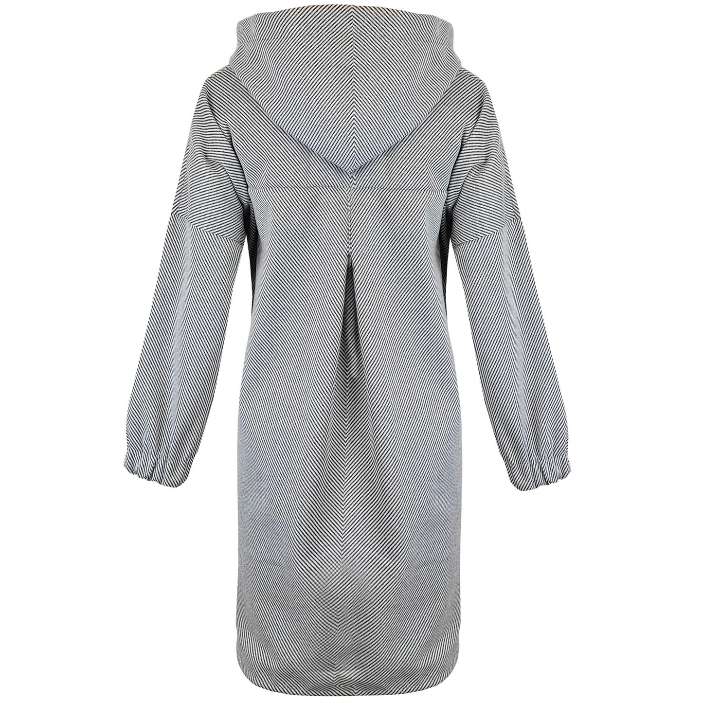 New Womens Ladies High Low Front Button Hi Lo Hooded Hoody Long Cardi Jumper Top - Fabulous Corner