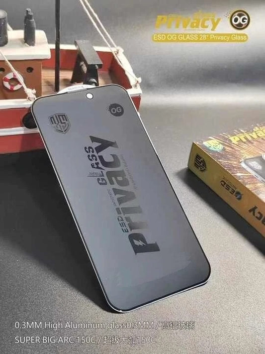 Premium 28° Privacy Screen Protector - ESD Anti-Static Tempered Glass with Dustproof Mesh