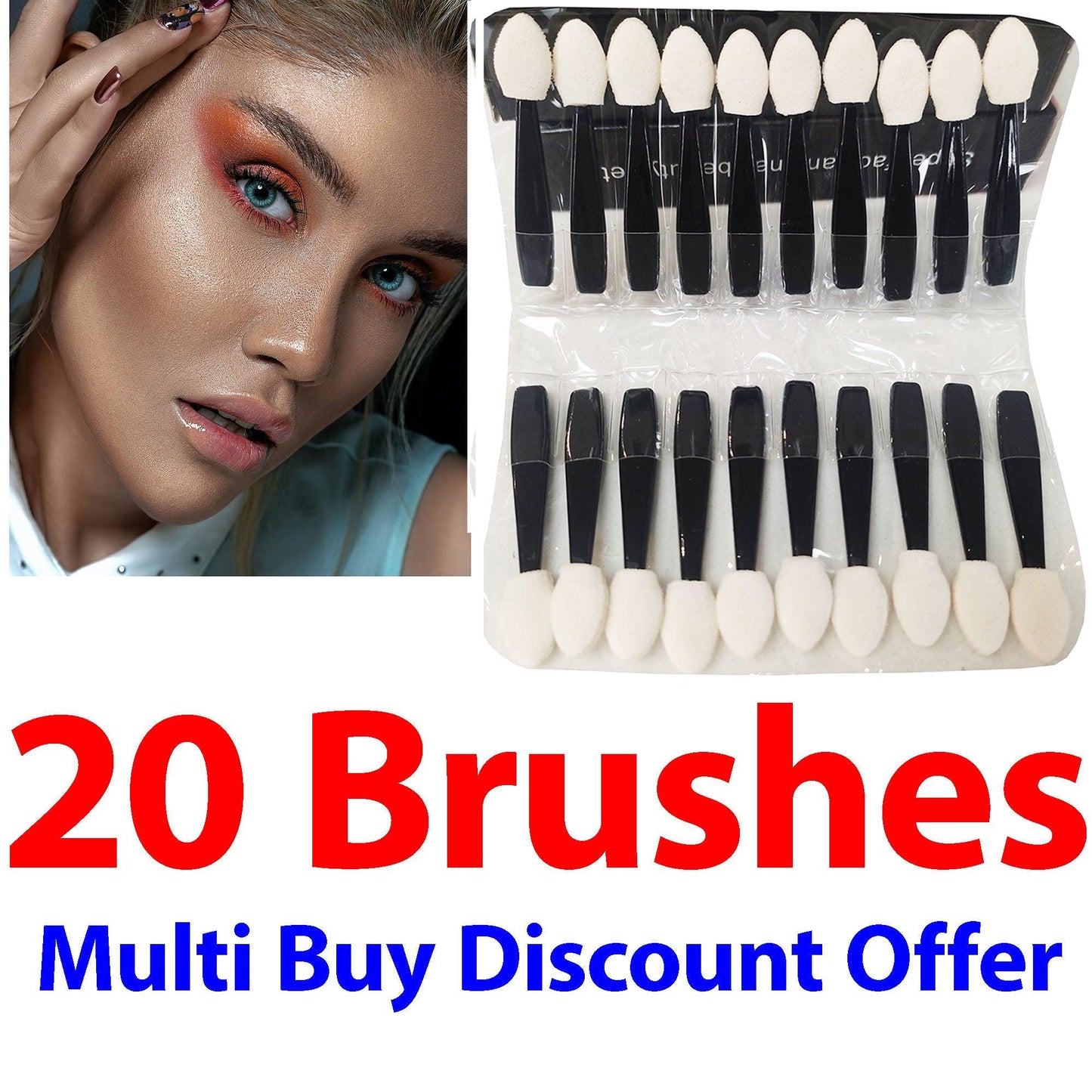 "20-Piece Double-Sided Eye Shadow Brushes - Small Size for Precision Makeup" - Fabulous Corner