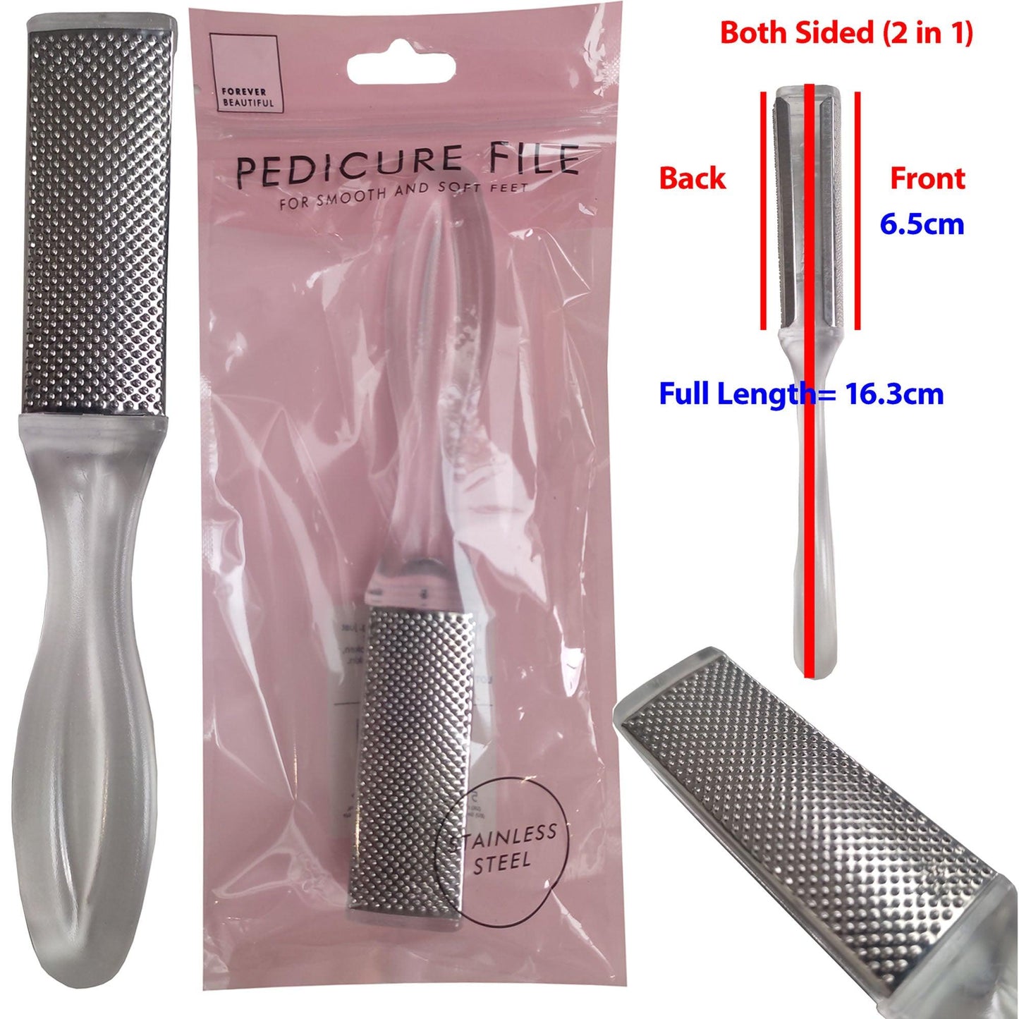 Pedicure Foot File Rasp Callus Dead Skin Remover Dry Hard Cracked Feet Heels Scrapper Rubber Tool Stainless Steel - Fabulous Corner