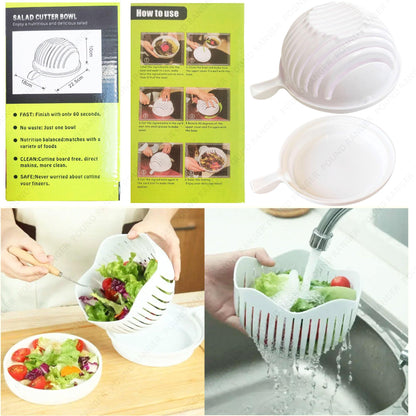 Fresh Salad Bowl Vegetable Fruit Slices Healthy 60 Seconds Basket Serve Markings for Perfect Slices - Fabulous Corner