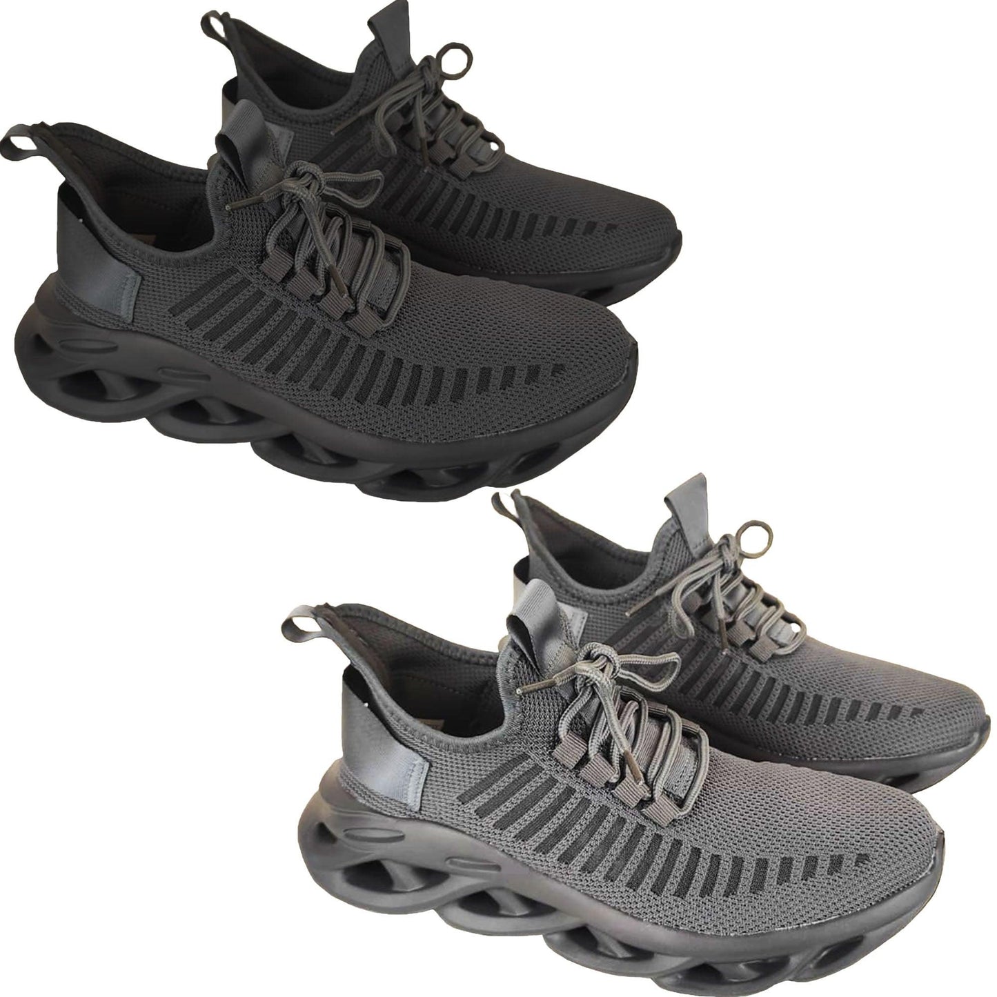 New Mens Sport Lace Up Chunky Sole Trainers Running Walking Gym Shoes Sneakers Joggers Casual - Fabulous Corner