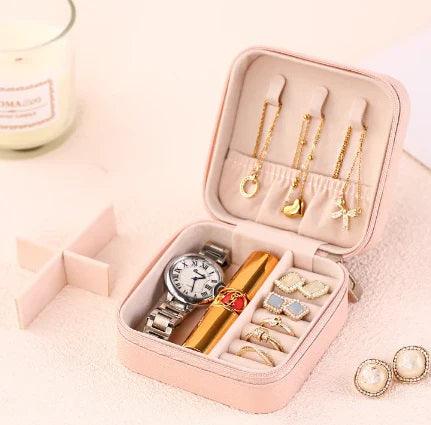 Womens Ladies Girls Small Jewelry Box Travel Organizer Storage For Rings Necklace Chains Earrings Gift Box Xmas Christmas Present - Fabulous Corner