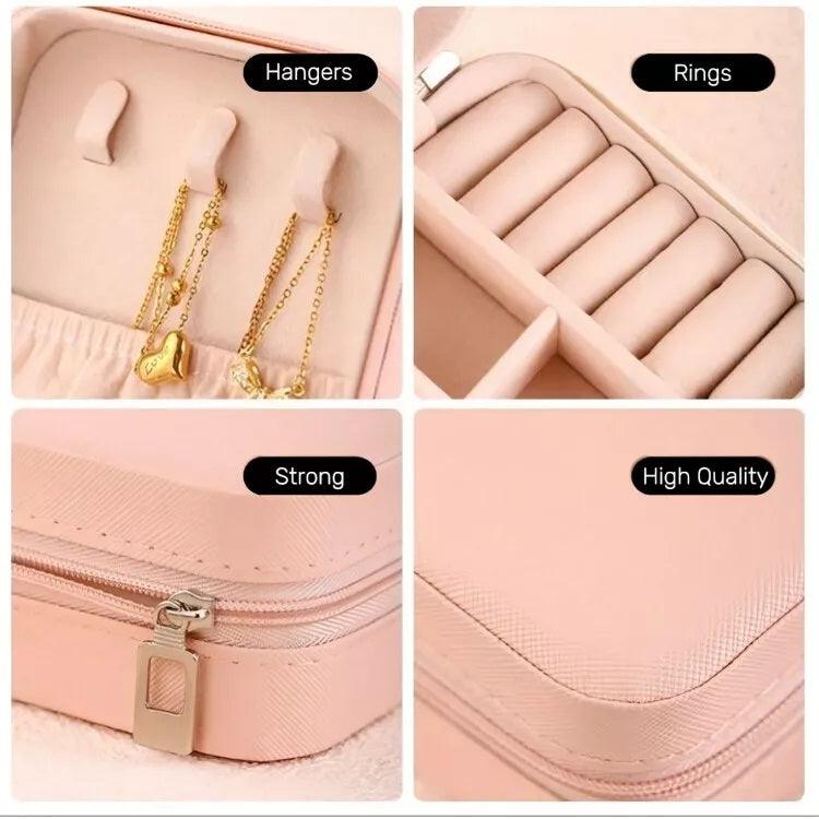 Womens Ladies Girls Small Jewelry Box Travel Organizer Storage For Rings Necklace Chains Earrings Gift Box Xmas Christmas Present - Fabulous Corner