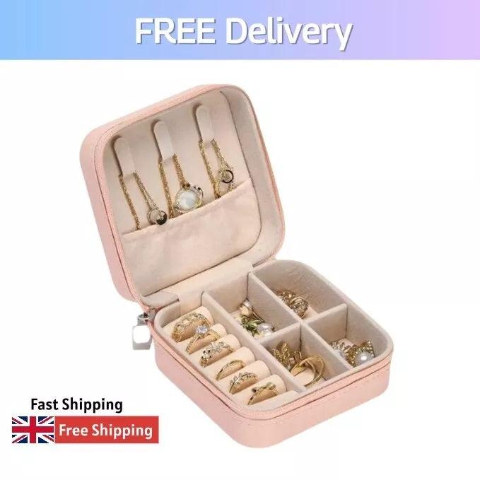 Womens Ladies Girls Small Jewelry Box Travel Organizer Storage For Rings Necklace Chains Earrings Gift Box Xmas Christmas Present - Fabulous Corner