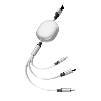 Universal 3 in 1 Retractable Data Cable – All-in-One Fast Charging Lead for iPhone & Android