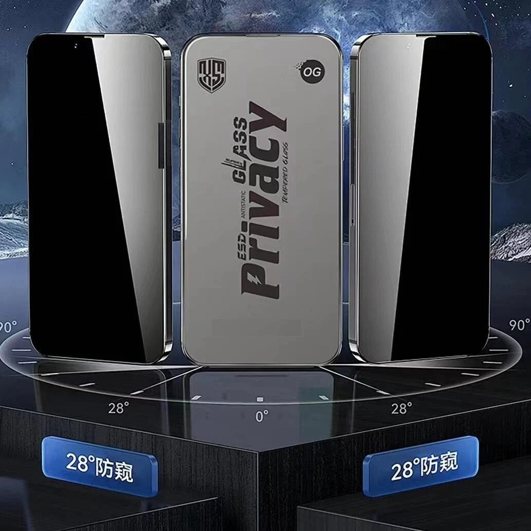 Premium 28° Privacy Screen Protector - ESD Anti-Static Tempered Glass with Dustproof Mesh